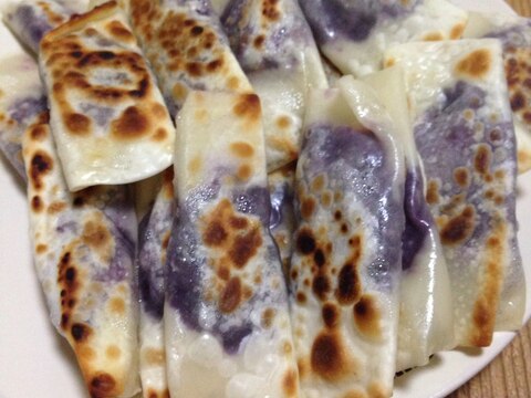 紫芋のバター焼き餃子♪